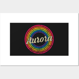 Aurora - Retro Rainbow Faded-Style Posters and Art